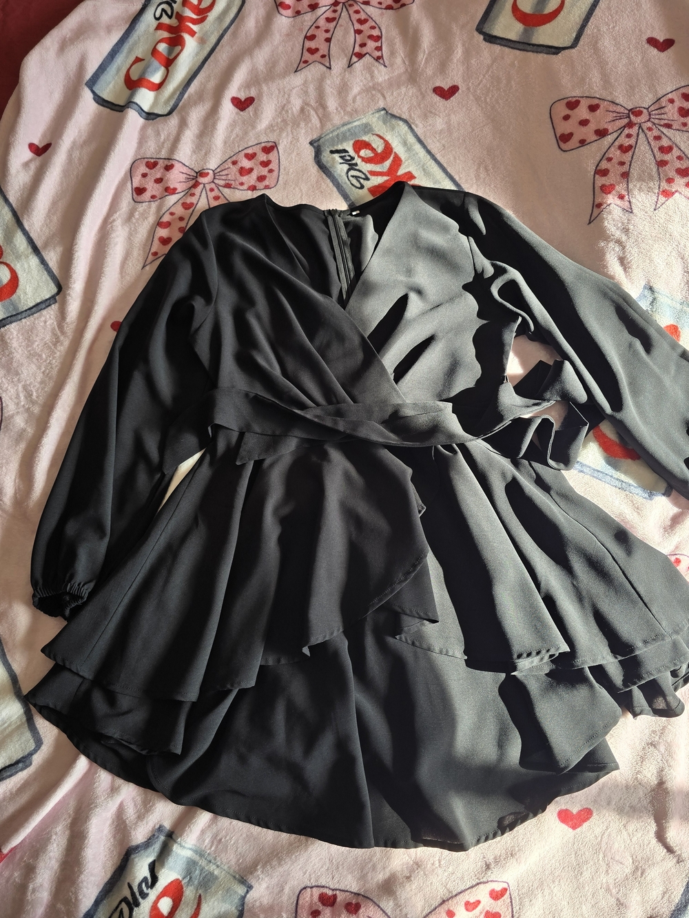 Amazon Black Mini Wrap Dress